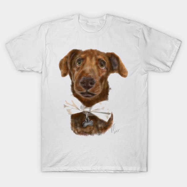 Pooch with a bow tie T-Shirt by LITDigitalArt